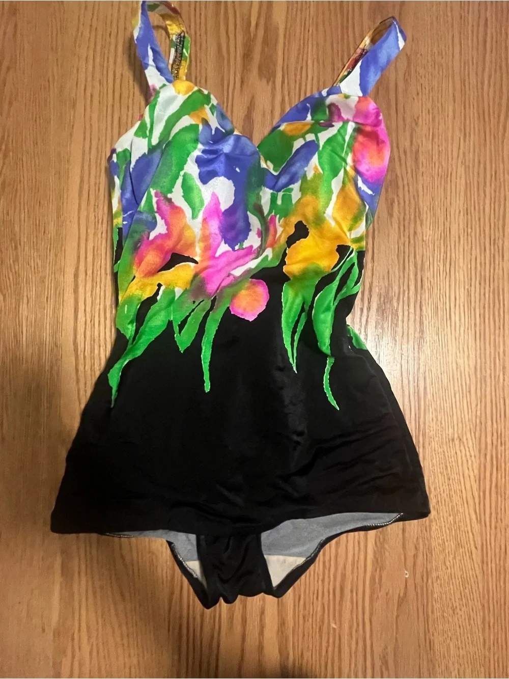 Vintage Hawaiian Floral Romper One Piece Swim Suit